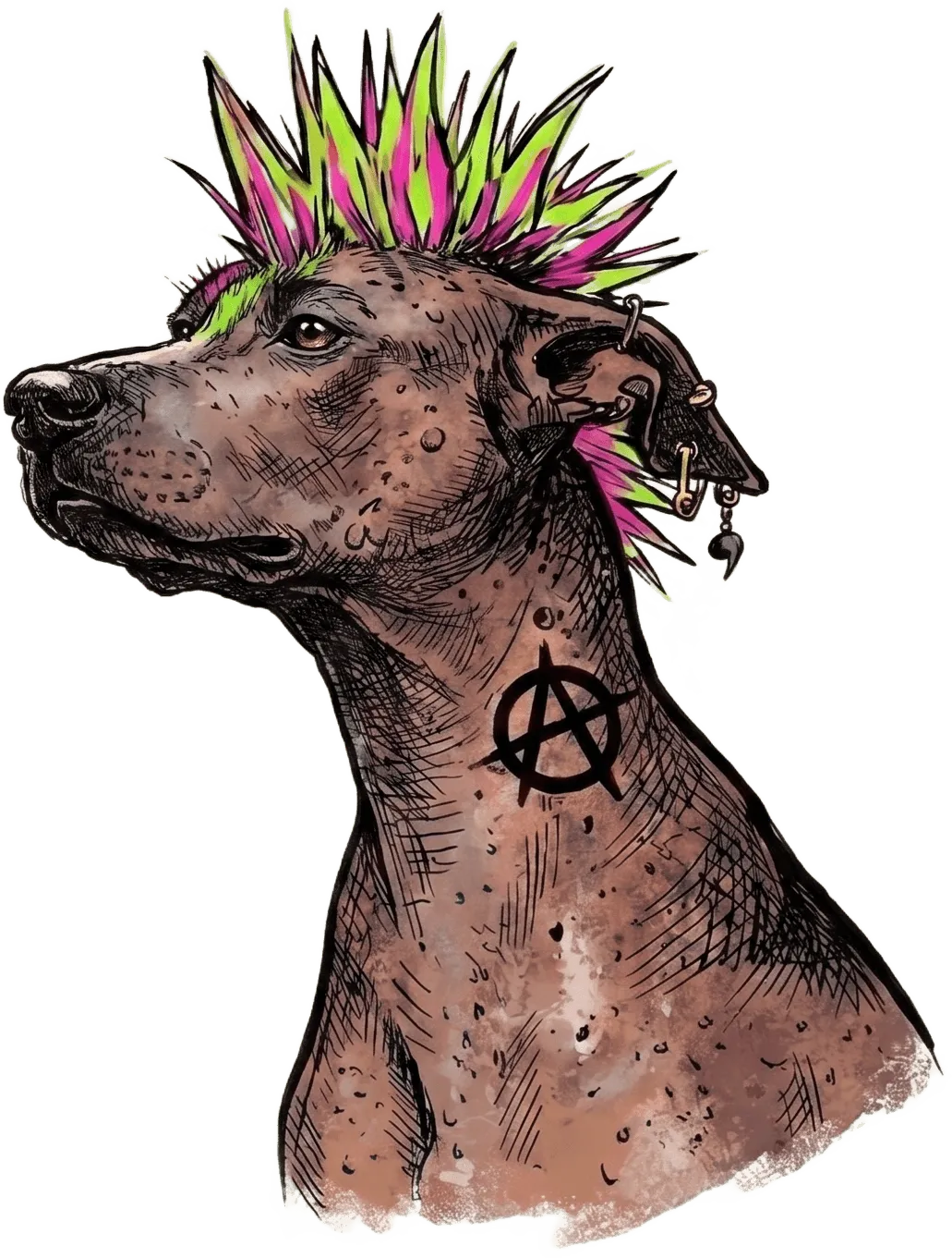 Punk dog barking